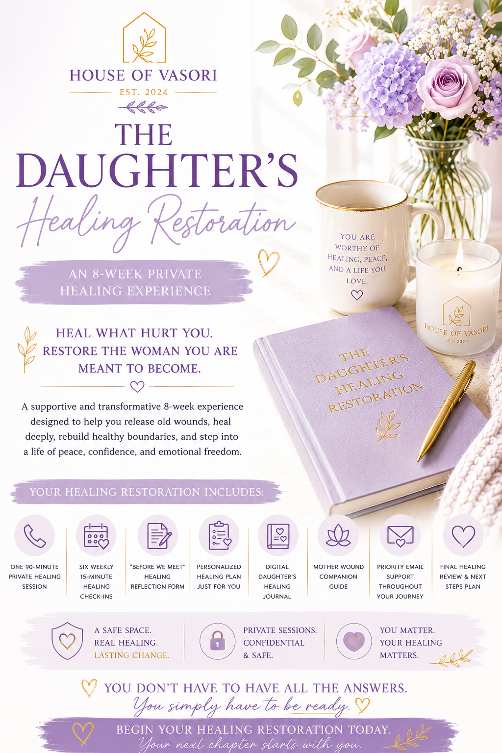 THE DAUGHTER'S HEALING RESTORATION | 8-WEEK PRIVATE HEALING EXPERIENCE