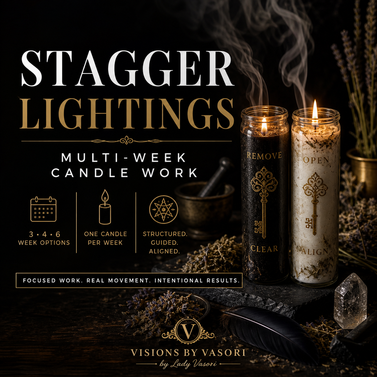 STAGGER LIGHTINGS — MULTI-WEEK CANDLE WORK