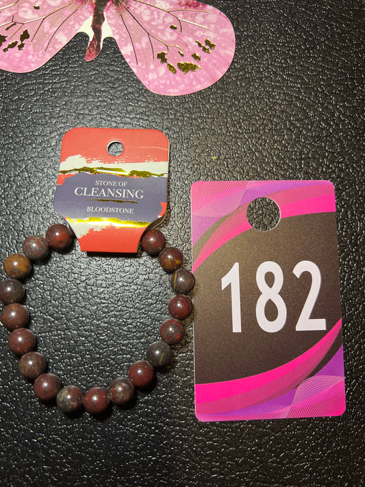 Bloodstone 8mm Round Bracelet #182