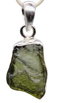 Moldavite sterling silver pendant